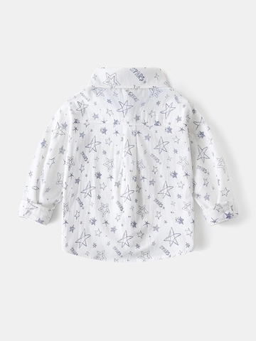 Camicia in Cotone a Maniche Lunghe da Ragazzo Nuovo Stile Coreano Bambini Stampa a Stelle Moda Casual Top per Neonati Vestiti Bambini