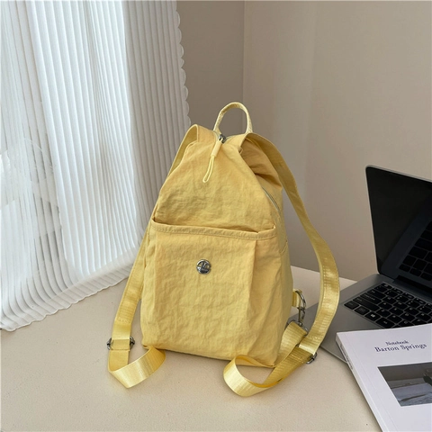 Sac à Dos Multifonctionnel en Nylon à la Mode pour Femme Décontracté Grande Capacité Voyage Sac de Poitrine Imperméable Léger Style Streetwear