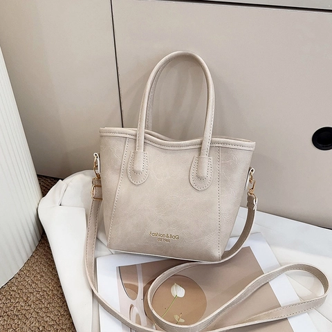 Bolso Cubo de Cuero PU para Mujer Bolso Bandolera Cuadrado Pequeño con Estampado de Letras y Correa Ajustable