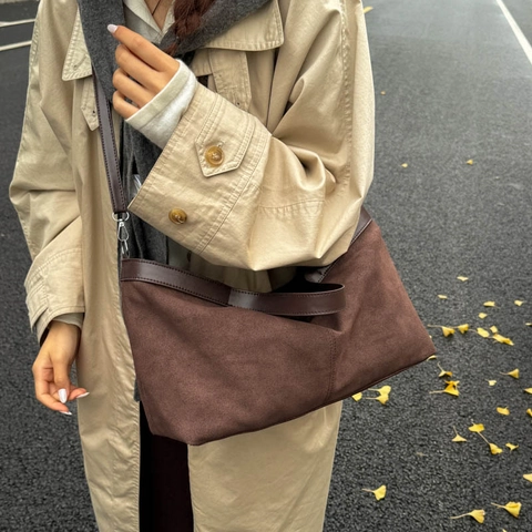Bolso Bandolera Tote para Mujer de Cuero PU Retro Esmerilado Gran Capacidad Moda Color Sólido Bolso de Hombro Correa Ajustable