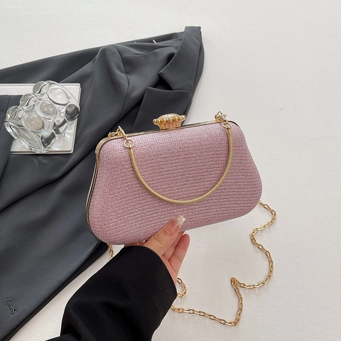 Borsa da Sera con Paillettes da Donna Borsa a Tracolla Glitter Con Manico in Catena Metallica Elegante Borsa per Matrimonio