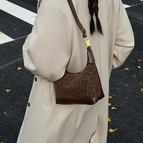 Vintage Schultertasche Mit Leopardenmuster Für Damen Fashion Kleine Quadratische Umhängetasche Pendeln Täglich Handtasche