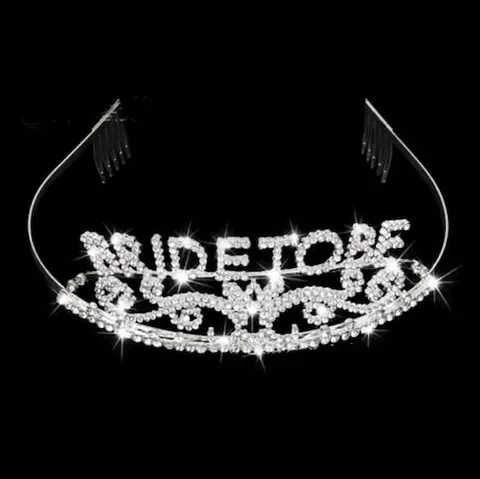 Rhinestone Bride To Be Tiara Alloy Crown Birthday Girl Headband For Wedding Bachelorette Party Celebration Women Jewelry