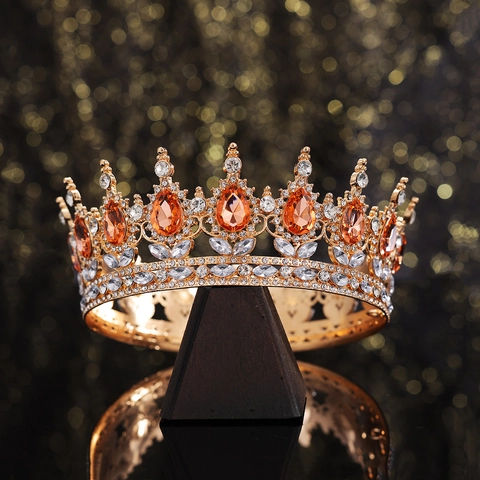 Luxuriöse Legierung Strass Hochzeit Krone Tiara Für Braut Festzug Party Königin Kopfschmuck Damen Vintage Schmuck Haarschmuck