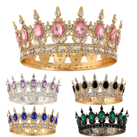 Luxuriöse Legierung Strass Hochzeit Krone Tiara Für Braut Festzug Party Königin Kopfschmuck Damen Vintage Schmuck Haarschmuck