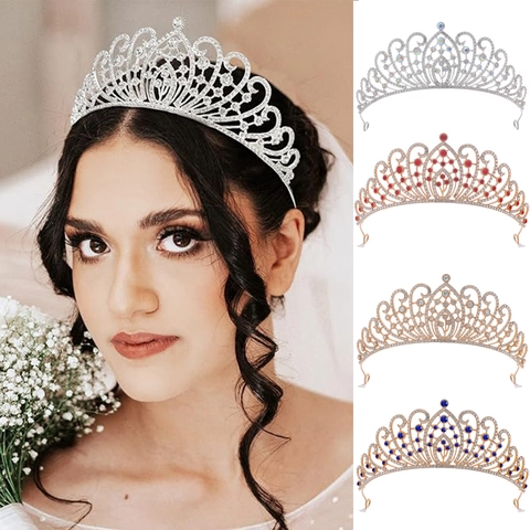 Luxus Legierung Strass Hochzeit Krone Tiara Für Damen Barock Stil Kopfschmuck Für Braut Geburtstag Party Haarschmuck