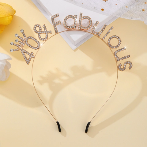 Diadema per Compleanno in Lega di Strass per Donna Fascia per Capelli con Corona per Decorazioni per Feste di 16 21 30 40 50 Anni