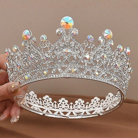 Vintage Luxus Legierung Strass Brautkrone Tiara Für Hochzeit Geburtstag Party Königin Barock Retro Haarschmuck Schmuck
