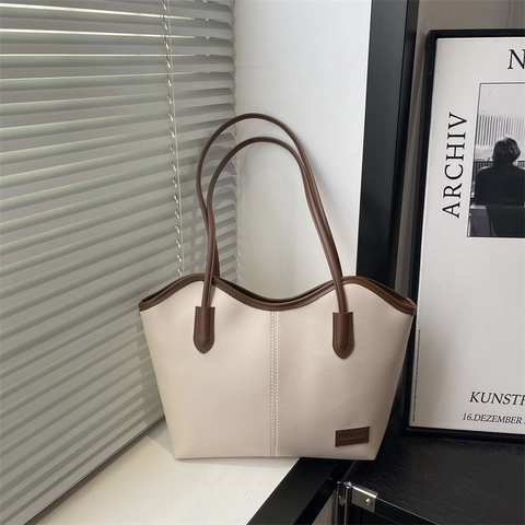Borsa Tote da Donna in Pelle PU di Grande Capacità 2025 Estate Nuova Borsa a Spalla Casual Retrò Trendy Borsa da Pendolarismo
