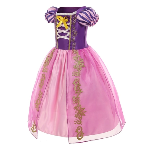 Abito da Principessa per Bambina Ispirato a Rapunzel Viola Rosa Tulle a Rete Costume da Festa Compleanno Natale Halloween