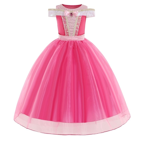 Mädchen Prinzessin Kleid Für Cosplay Kostüm Halloween Party Bedruckt Polyester Netzgewebe Kleid Für Kleinkinder Kinder