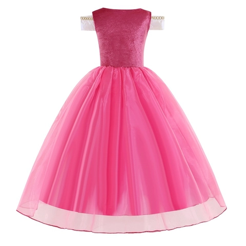 Mädchen Prinzessin Kleid Für Cosplay Kostüm Halloween Party Bedruckt Polyester Netzgewebe Kleid Für Kleinkinder Kinder