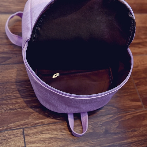 Mini PU Leather Backpack For Kids Women Pebble Grain Small Fashion Casual Daypack Solid Color Letter Decor Shoulder Bag