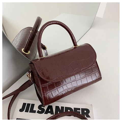 Borsa da Donna Retro in Pelle PU con Motivo a Coccodrillo Piccola Borsa Quadrata a Tracolla alla Moda Elegante Borsa Sottobraccio per Uso Quotidiano