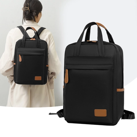 Women Waterproof Oxford Cloth Backpack Casual Fashion Laptop Bag Large Capacity Travel School Bookbag With Trolley Strap