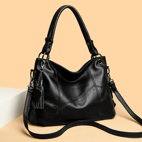 Borsa Tote da Donna Grande Capacità in Pelle PU Trama Litchi Patchwork con Nappina per Pendolarismo Ufficio Quotidiano