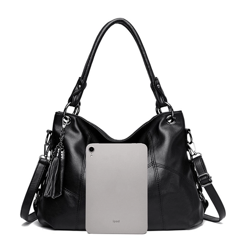 Borsa Tote da Donna Grande Capacità in Pelle PU Trama Litchi Patchwork con Nappina per Pendolarismo Ufficio Quotidiano