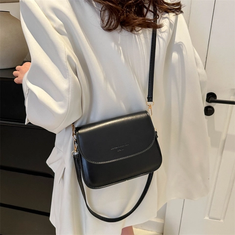 Borsa Piccola Quadrata in Pelle PU alla Moda da Donna Semplice Stile Coreano Borsa a Tracolla Tinta Unita Borsa a Spalla Casual