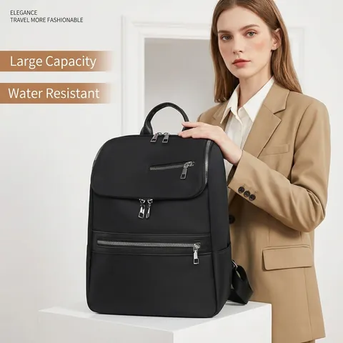 Zaino Minimalista da Donna in Tessuto Oxford Resistente all'Acqua Grande Capacità Borsa da Viaggio Zainetto Scolastico Leggero Moda