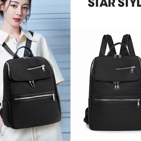 Zaino Minimalista da Donna in Tessuto Oxford Resistente all'Acqua Grande Capacità Borsa da Viaggio Zainetto Scolastico Leggero Moda