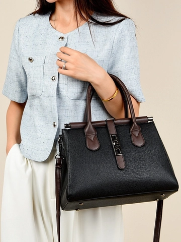 Set Borsa a Tracolla in PU Donna Vintage Borsa a Mano e Pouch Con Serratura in Metallo Tinta Unita Street Fashion Borsa a Spalla