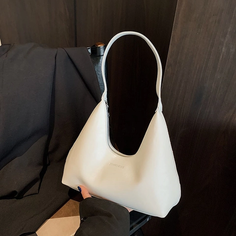 Borsa Hobo in Pelle PU Lucida Vintage da Donna Borsa a Tracolla a Mezzaluna Minimalista Borsa Sottobraccio retrò per Tutti i Giorni