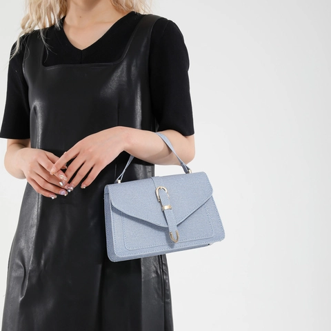 Borsa Quadrata Piccola da Donna Retro in Pelle PU con Texture Intrecciata Borsa a Tracolla con Manico Fibbia in Metallo Elegante