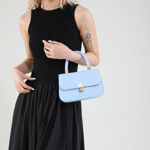 Borsa Quadrata Piccola in Pelle PU Tinta Unita per Donna Borsa a Mano Casual Pendolare Con Chiusura in Metallo E Tracolla