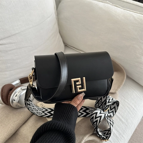 Borsa a Spalla in Pelle PU Vintage da Donna Piccola Borsa Quadrata Retro Con Doppia Tracolla Staccabile Fibbia in Metallo Geometrica Moda Borsa a Tracolla