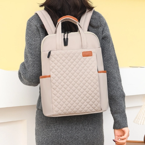 Zaino Trapuntato in Tessuto Oxford da Donna Grande Capacità Business Casual Borsa per Laptop Zainetto da Viaggio Leggero Cartella Scolastica