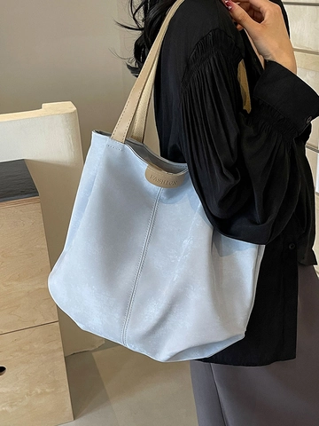 Minimalistische Samt Damen Einkaufstasche Mit Großem Fassungsvermögen Mode Einfache Schultertasche Für Schüler Pendeln Tägliche Handtasche