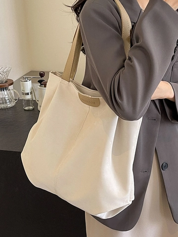 Minimalistische Samt Damen Einkaufstasche Mit Großem Fassungsvermögen Mode Einfache Schultertasche Für Schüler Pendeln Tägliche Handtasche
