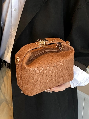 Borsa a Spalla da Donna in Pelle PU Trama Intrecciata 2024 Nuova Borsa a Mano Moda Tracolla Versatile Borsa a Scatola