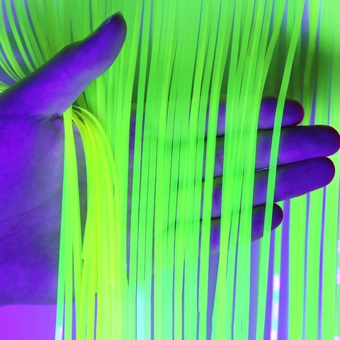 Neon Fluoreszierende Folien Fransen Banner UV Reaktiv Mehrfarbig PET Spleiß Streamer Party Hintergrund Dekoration Geburtstag Disco Feier Dekor
