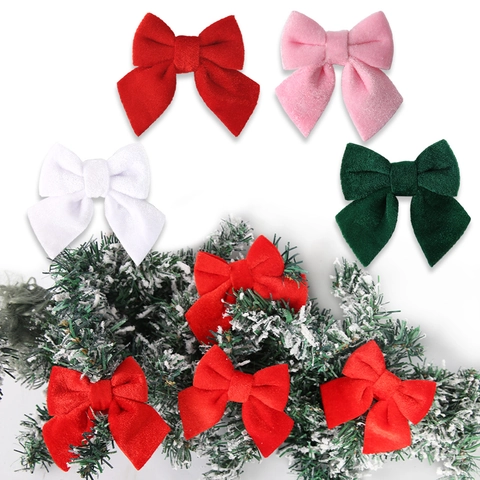 Samt Schleife Weihnachtsbaum Ornamente Hängende Dekorationen Für Feiertag Party Dekor Weiche Flanell Schleifen Für Haus Dekor