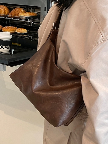 Borsa Tote da Donna in Pelle PU Vintage Grande Capacità 2025 Moda Superficie Morbida Borsa a Tracolla da Pendolare Con Tracolla Regolabile