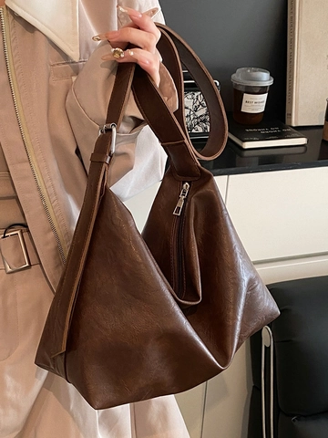 Borsa Tote da Donna in Pelle PU Vintage Grande Capacità 2025 Moda Superficie Morbida Borsa a Tracolla da Pendolare Con Tracolla Regolabile