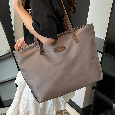 Große Kapazität PU Leder Einkaufstasche Damen Pendler Schultertasche Reißverschluss Lässige Mode Handtasche Studenten Tote