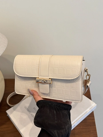 Dames Krokodillenpatroon PU Leer Schoudertas Vintage Bamboeslot Flap Crossbody Tas Elegante Rechthoekige Okseltas