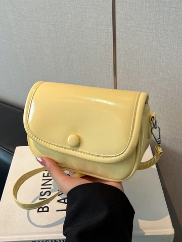 Damen Mode PU Leder Schultertasche Glänzend Lack Mini Quadratisch Messenger Bag Mit Rund Schnalle Flip Umhängetasche Casual Tasche