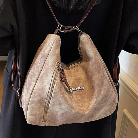 European Retro Women PU Shoulder Bag Large Capacity Crossbody Tote Bag Fashion Solid Color Hobo Bag For Winter Daily Commute