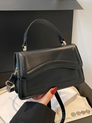 Damen Umhängetasche im Koreanischen Stil mit Gewellter Klappe Retro PU Leder Crossbody Tasche Goldbeschläge Vielseitige Handtasche