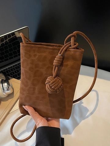 Leopardenmuster Umhängetasche Handytasche Für Damen 2025 Mode Koreanischer Stil Schultertasche Mit Knoten-Ornament PU Leder