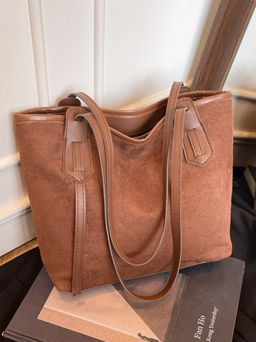 Borsa Shopping Grande Capacità in Ecopelle Scamosciata da Donna Borsa a Tracolla Minimalista Retro in PU Borsa Pendolare Casual Shopping Bag