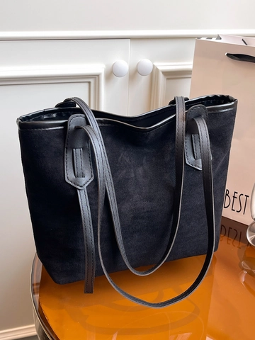 Borsa Shopping Grande Capacità in Ecopelle Scamosciata da Donna Borsa a Tracolla Minimalista Retro in PU Borsa Pendolare Casual Shopping Bag