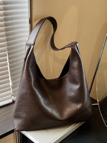 Sac à Épaule Vintage en Cuir PU pour Femmes Grande Capacité Minimaliste Hobo Tote Ensemble de Sacs à Main Avec Pochette