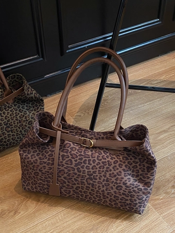 Fashion Leopard Print Tote Bag For Women Large Capacity PU Leather Shoulder Bag Stylish Urban Casual Handbag Daily Gift