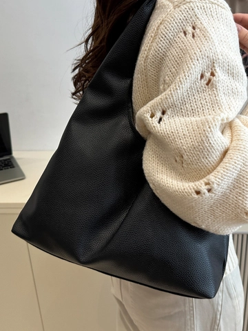 Bolso Hobo de Cuero PU de Gran Capacidad Para Mujer Minimalista Grano de Lichi Bolso de Hombro Tote Bolso de Mano Moda Conmutador Color Sólido