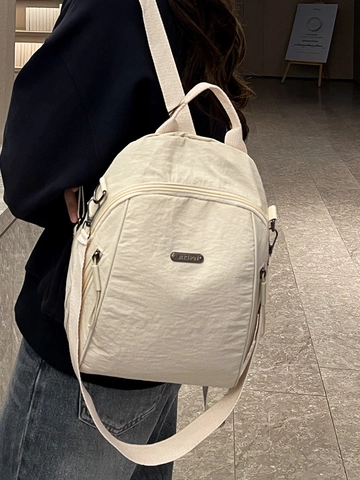 Women Fashion Lightweight Oxford Cloth Backpack Casual Solid Color Large Capacity Travel Bag For College Students Commuting
