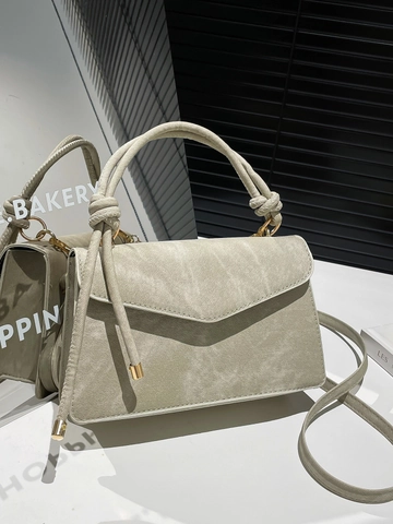 Dames Fashion Gradient Schoudertas PU Leer Knoop Handvat Vierkante Crossbodytas Minimalistische Flap Handtas Veelzijdige Dagelijkse Tas